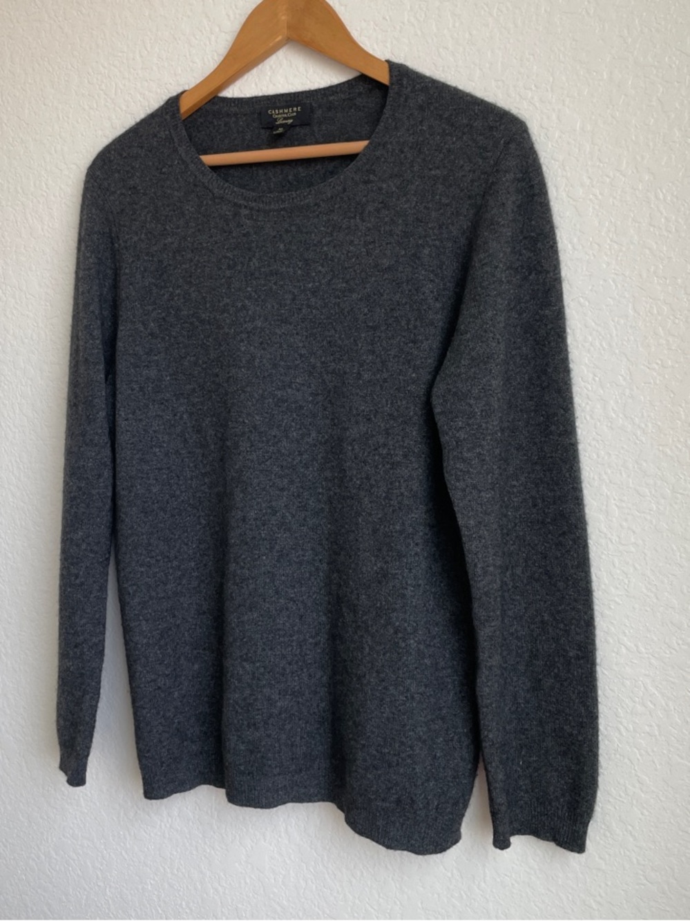 Charter Club Cashmere Dark Charcoal Crewneck Sweater XL - Picture 3 of 10